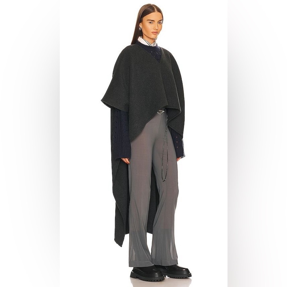 NWT EAVES x REVOLVE Dax Poncho Grey Size XXS Charcoal Wool Designer Coat